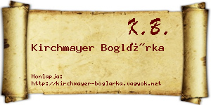 Kirchmayer Boglárka névjegykártya