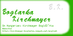 boglarka kirchmayer business card